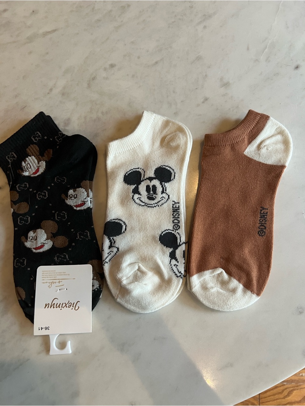 Disney Mickey Mouse Fashion No-Show Socks – 3 Pair Set